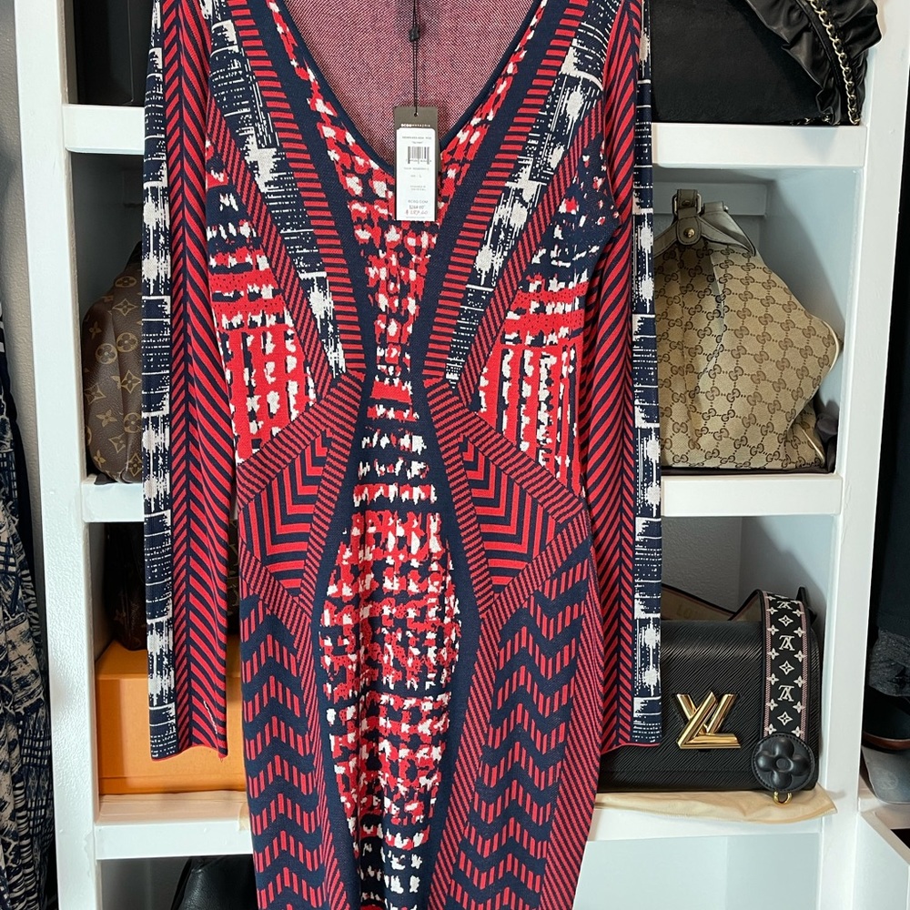BCBG MaxAzria midi bodycon dress.